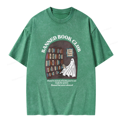 Pagewings Banned Book Club Unisex Washed T-shirt
