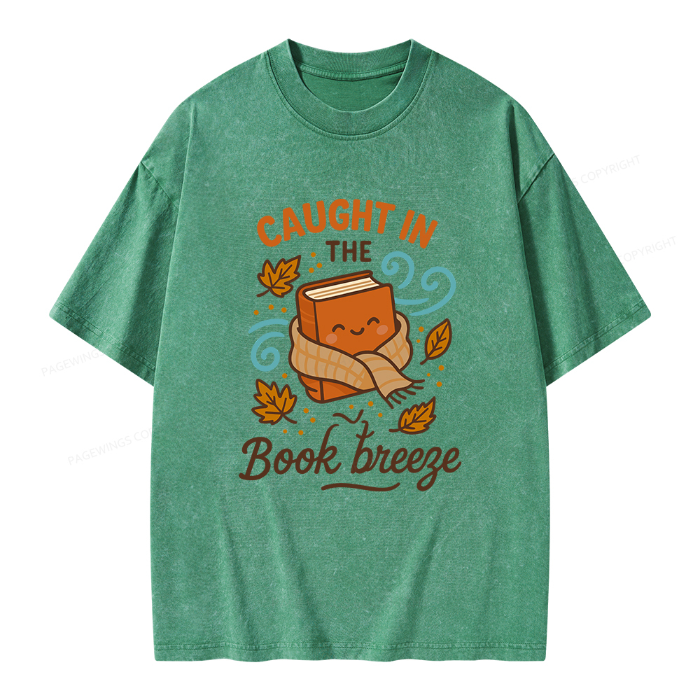 Pagewings Caught In The Book Breeze Unisex Washed T-shirt