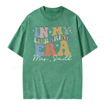 Pagewings Personalized In My Librarian Era Shirt Unisex Washed T-shirt