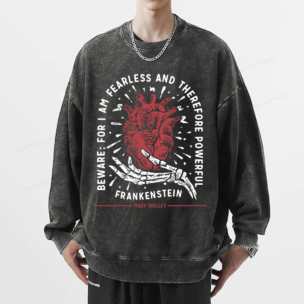 Pagewings For I Am Fearless And Therefore Powerful Unisex Washed Sweatshirt