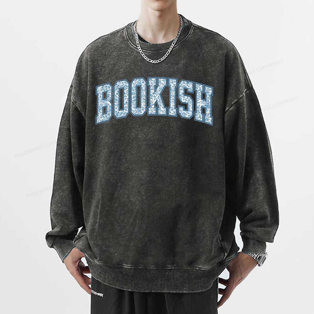 Pagewings Bookish Book Lover Unisex Washed Sweatshirt