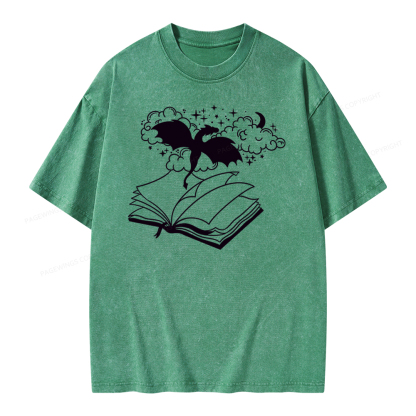 Pagewings Dragon Book Unisex Tee Unisex Washed T-shirt