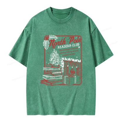 Pagewings Bookish Christmas Unisex Washed T-shirt