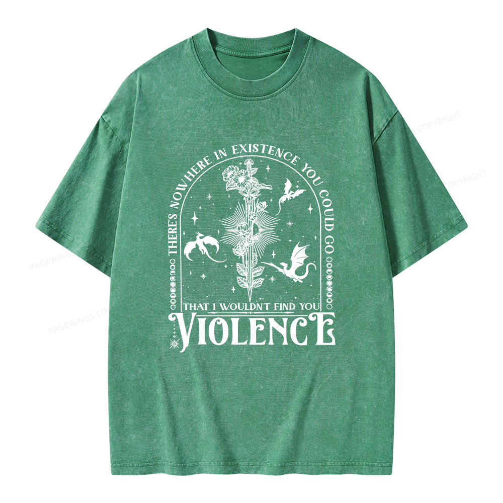 Pagewings Violence Unisex Washed T-shirt