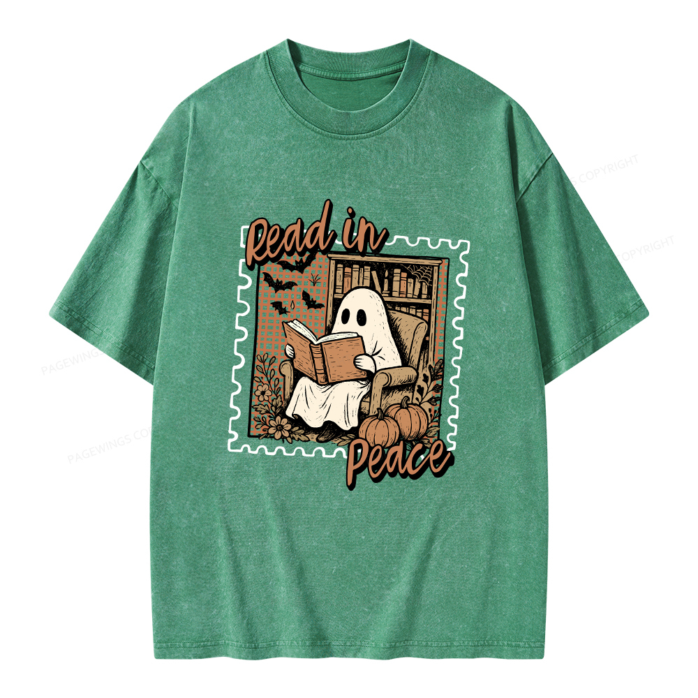 Pagewings Read In Peace Unisex Washed T-shirt