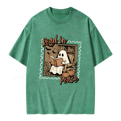 Pagewings Read In Peace Unisex Washed T-shirt