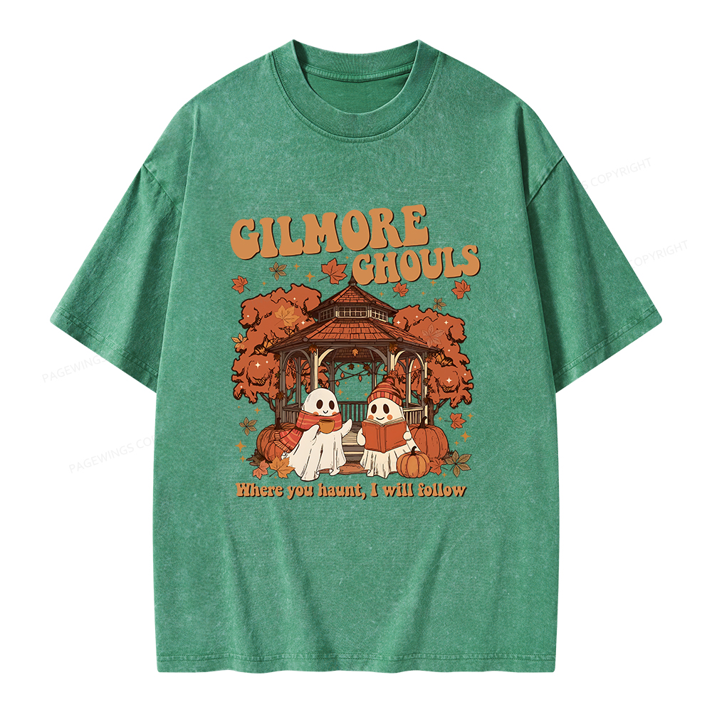 Pagewings Gilmore Ghouls Unisex Washed T-shirt