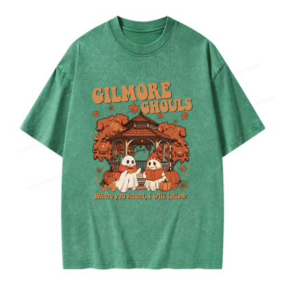 Pagewings Gilmore Ghouls Unisex Washed T-shirt