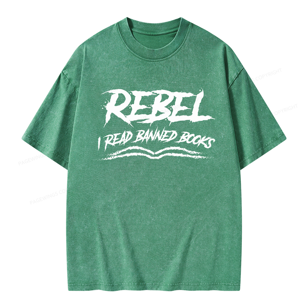 Pagewings Rebel - I Read Banned Books Unisex Washed T-shirt
