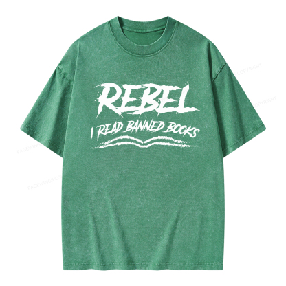 Pagewings Rebel - I Read Banned Books Unisex Washed T-shirt