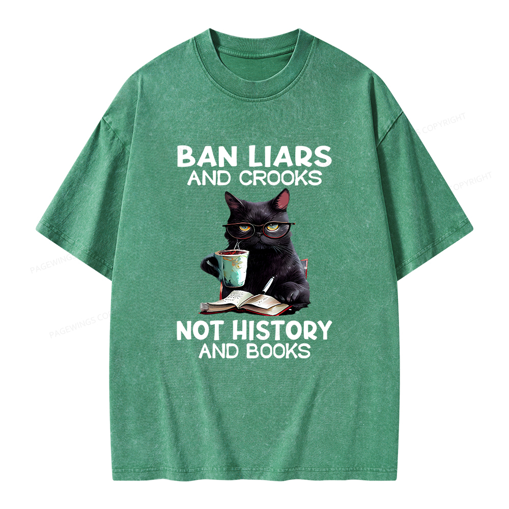 Pagewings Ban Liars And Crooks Not History And Books Unisex Washed T-shirt