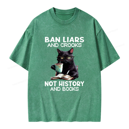 Pagewings Ban Liars And Crooks Not History And Books Unisex Washed T-shirt