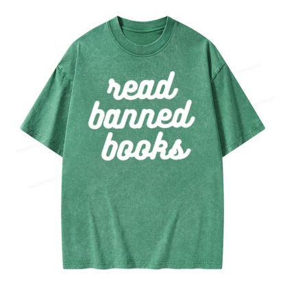 Pagewings Read Banned Books Unisex Tee Unisex Washed T-shirt