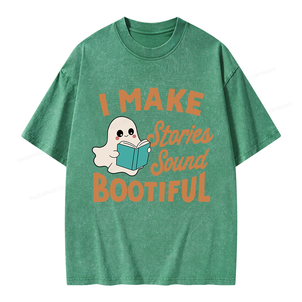Pagewings I Make Stories Sound Bootiful Unisex Washed T-shirt