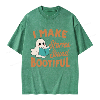Pagewings I Make Stories Sound Bootiful Unisex Washed T-shirt