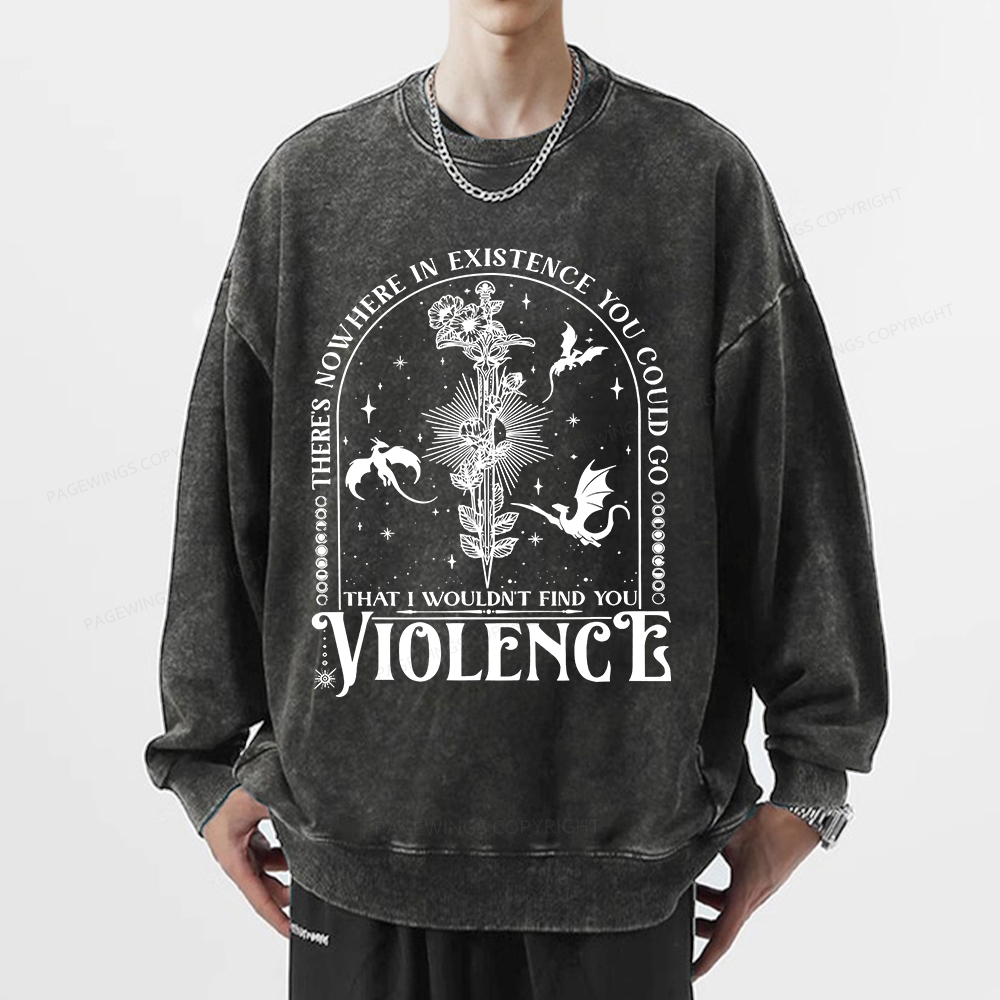 Pagewings Violence Unisex Washed Sweatshirt