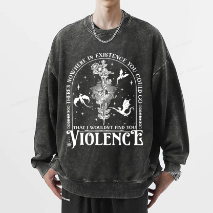 Pagewings Violence Unisex Washed Sweatshirt