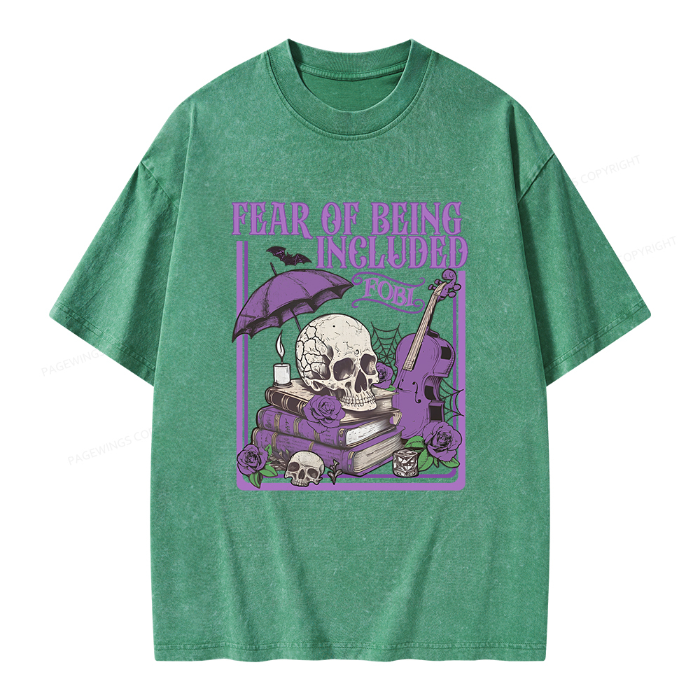 Pagewings Fear Of Being Included FOBI Unisex Washed T-shirt