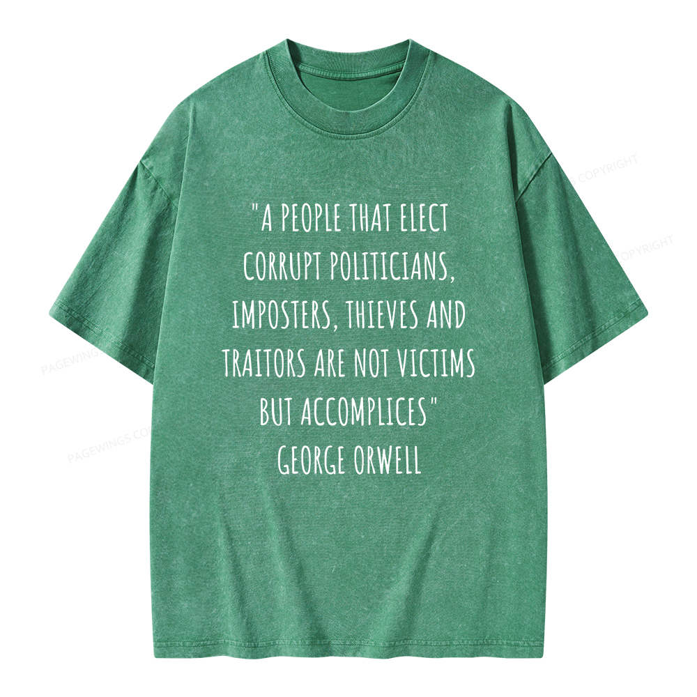 Pagewings A People That Elect Corrupt Politicians Unisex Washed T-shirt
