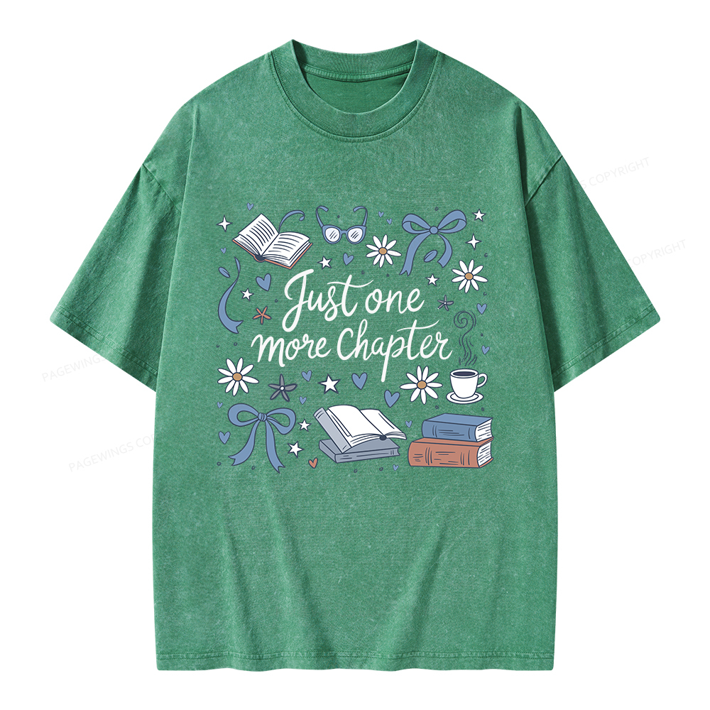 Pagewings Just One More Chapter Unisex Washed T-shirt