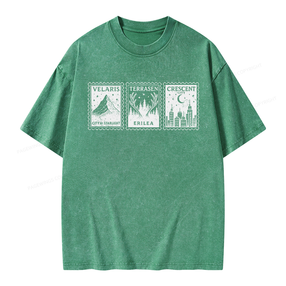 Pagewings Crescent Postcard  Unisex Washed T-shirt