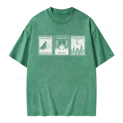 Pagewings Crescent Postcard  Unisex Washed T-shirt