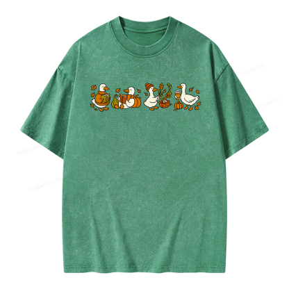 Pagewings Fall Goose Unisex Washed T-shirt