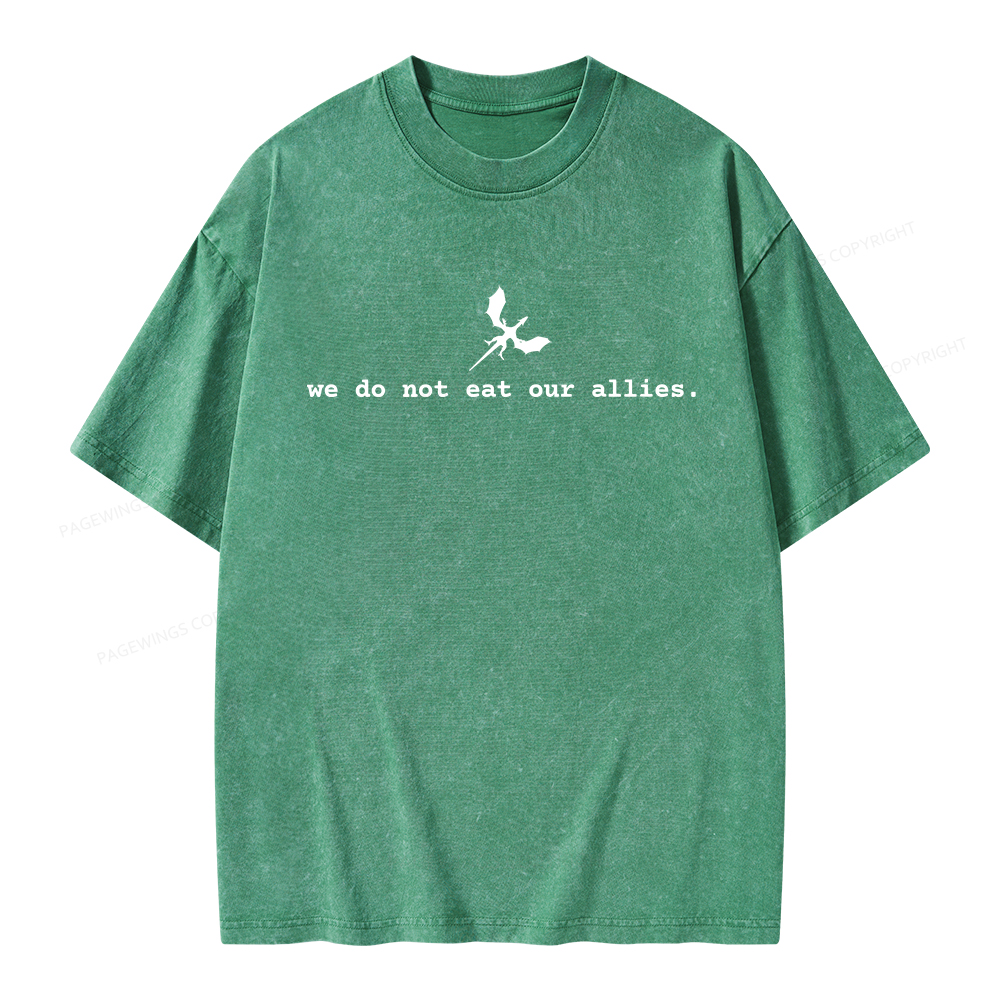 Pagewings We Do Not Eat Our Allies Unisex Washed T-shirt