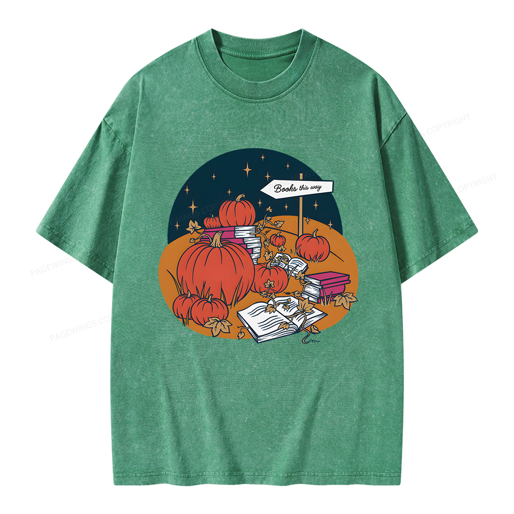 Pagewings Book Patch Unisex Washed T-shirt