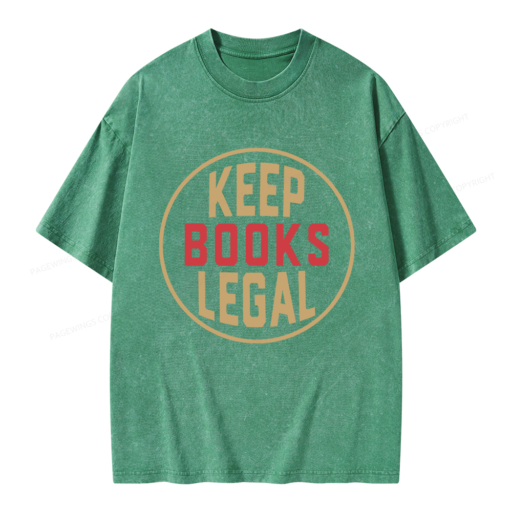 Pagewings Keep Books Legal Unisex Washed T-shirt