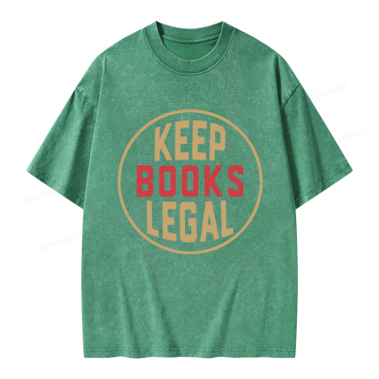 Pagewings Keep Books Legal Unisex Washed T-shirt