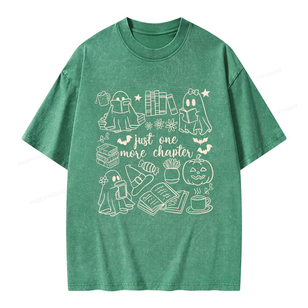 Pagewings Just One More Chapter Ghost Unisex Washed T-shirt