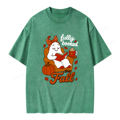 Pagewings All Booked For Fall Unisex Washed T-shirt