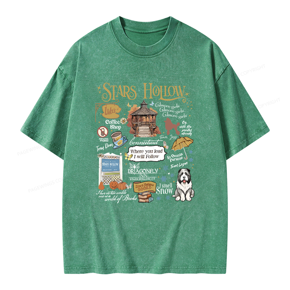 Pagewings Stars Hollow Unisex Washed T-shirt