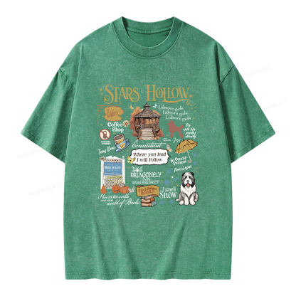 Pagewings Stars Hollow Unisex Washed T-shirt