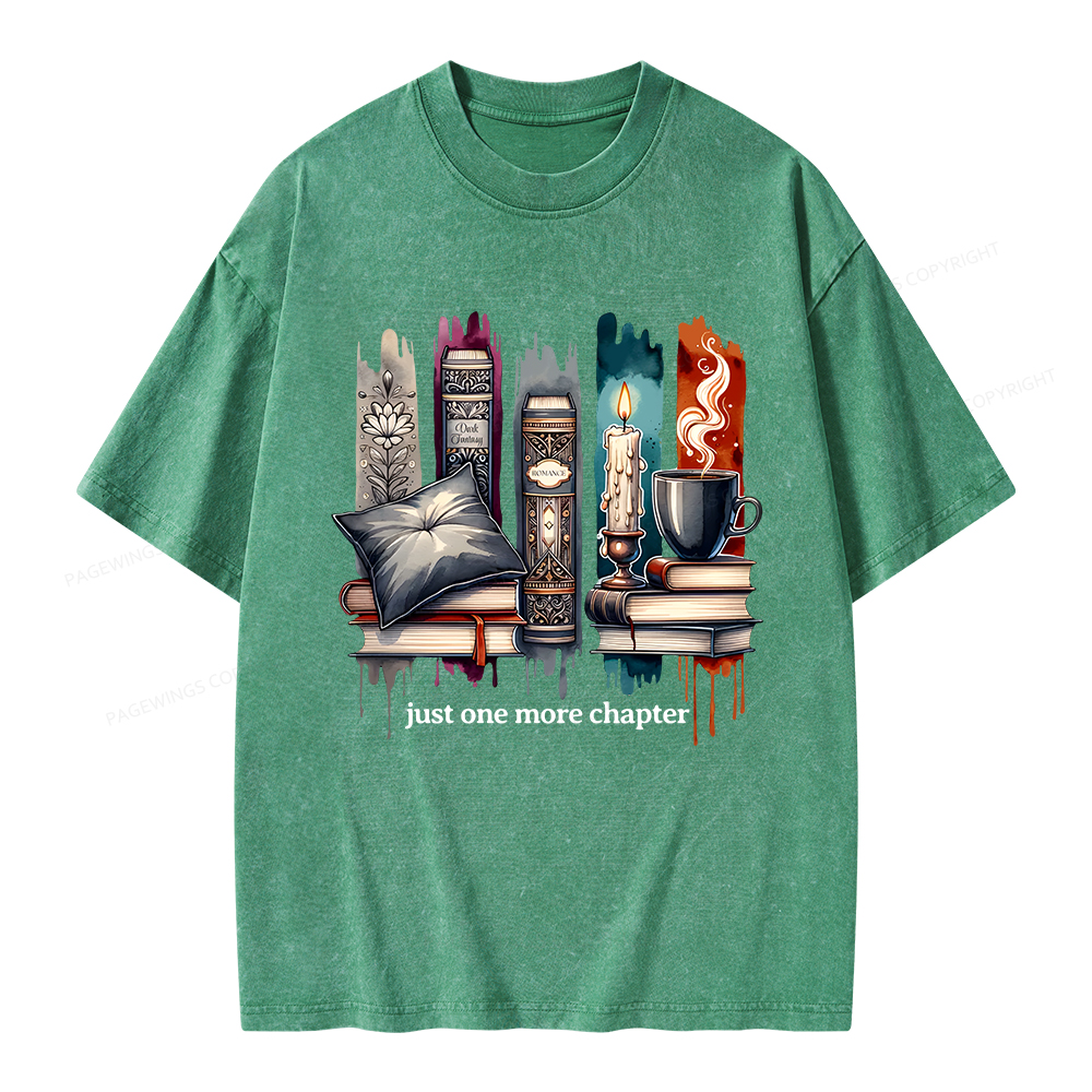 Pagewings Just One More Chapter Unisex Washed T-shirt