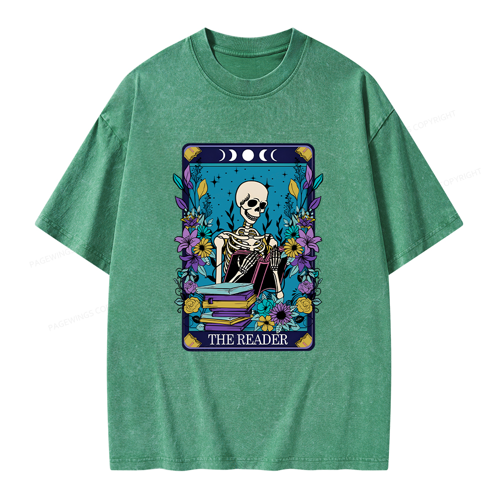Pagewings The Reader Tarot Card Shirt Unisex Washed T-shirt