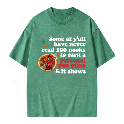 Pagewings Some of Y’all Never Read 100 Books Unisex Washed T-shirt