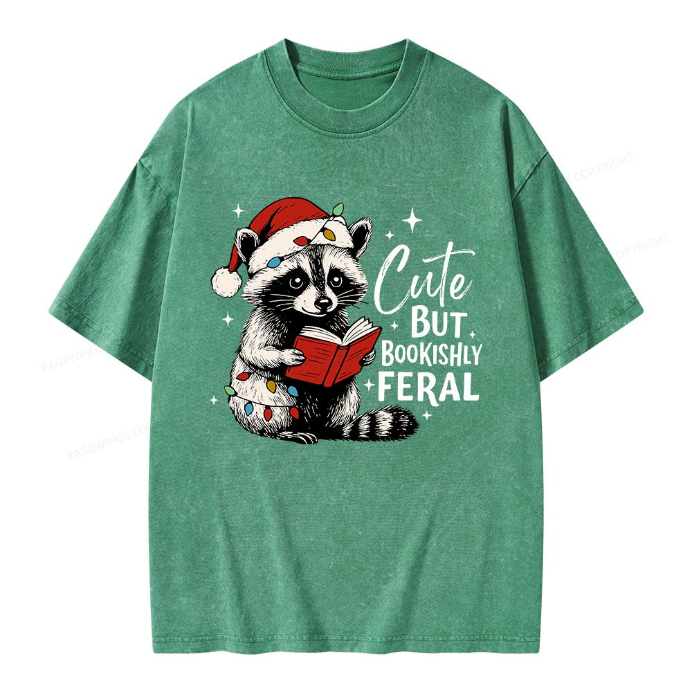 Pagewings Cute But Feral Unisex Washed T-shirt