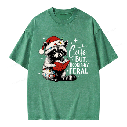 Pagewings Cute But Feral Unisex Washed T-shirt