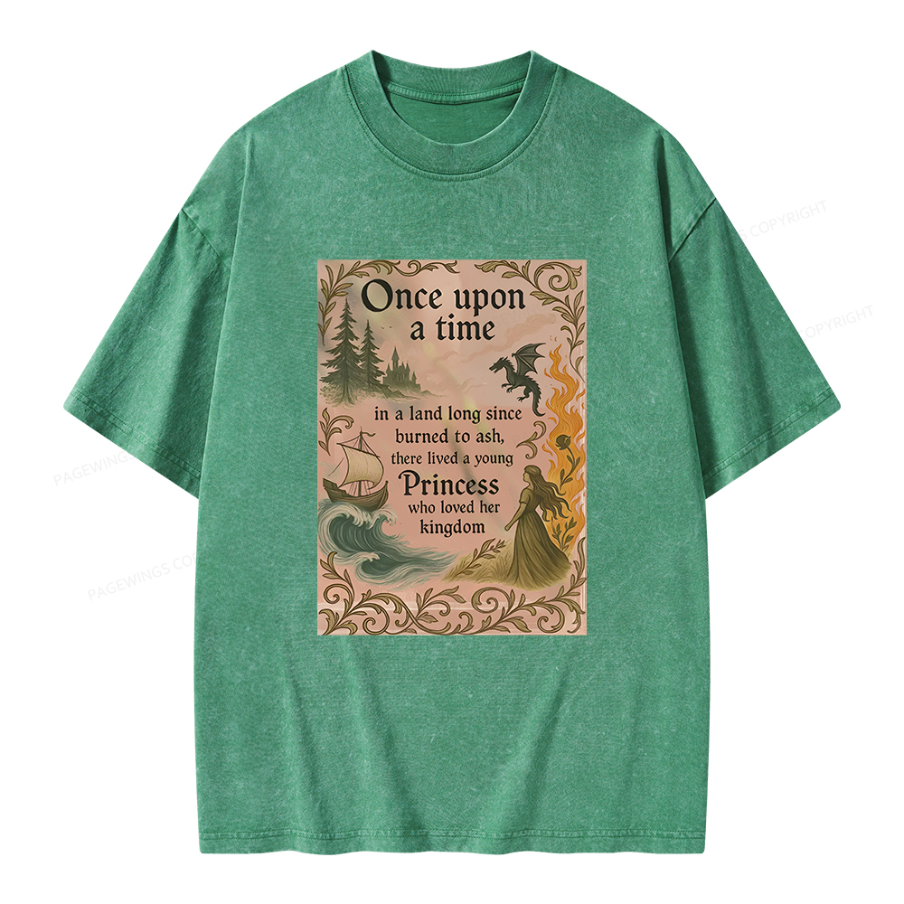 Pagewings Once Upon a Time Book Unisex Washed T-shirt