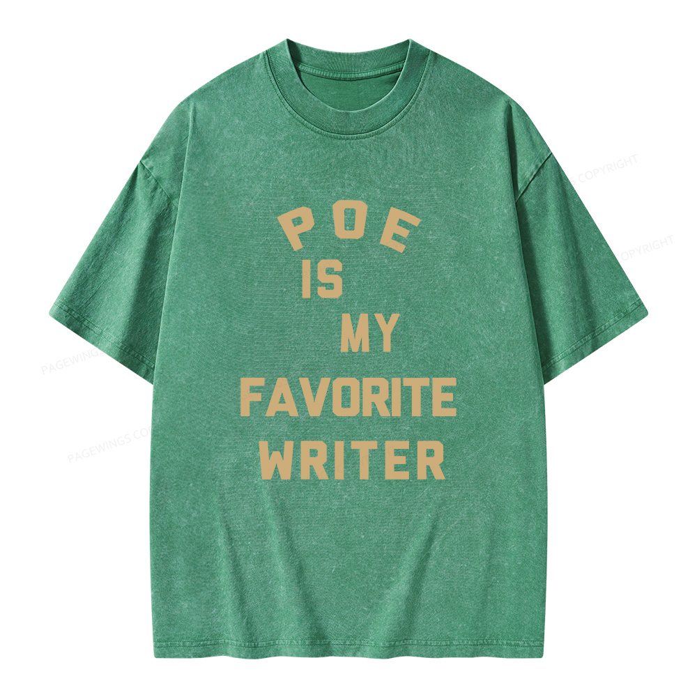 Pagewings Poe Is My Favorite Writer Unisex Washed T-shirt