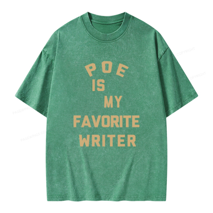 Pagewings Poe Is My Favorite Writer Unisex Washed T-shirt