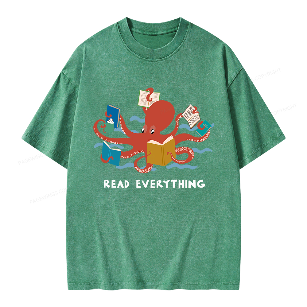 Pagewings Read Everything Unisex Washed T-shirt
