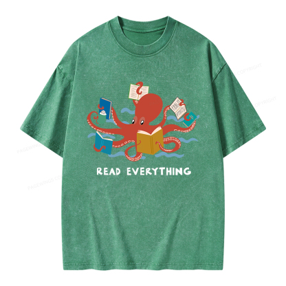 Pagewings Read Everything Unisex Washed T-shirt