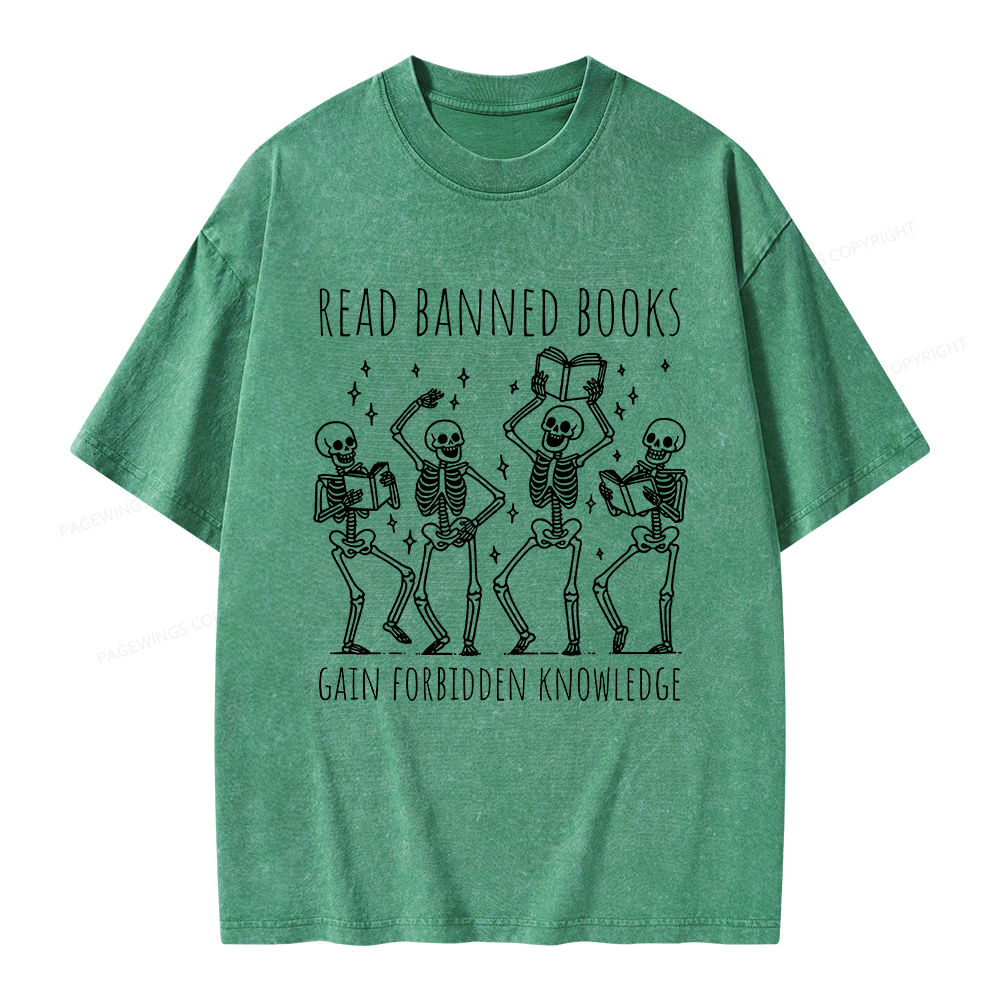 Pagewings Reading Books Tee Book Lover Gift Unisex Washed T-shirt