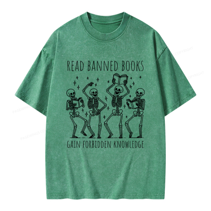 Pagewings Reading Books Tee Book Lover Gift Unisex Washed T-shirt