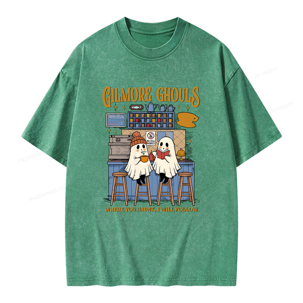 Pagewings Gilmore Ghouls Unisex Washed T-shirt