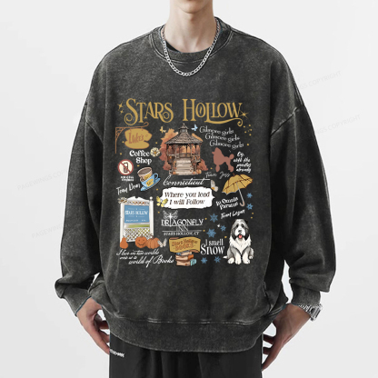 Pagewings Stars Hollow Unisex Washed Sweatshirt