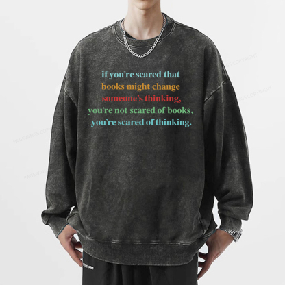 Pagewings Censorship Social Justice Shirt Booktrovert Unisex Washed Sweatshirt